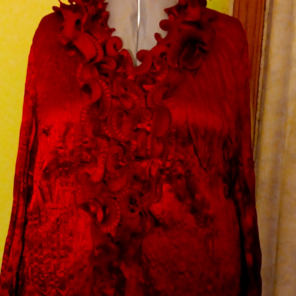 Size 22 blouse Dark red. Dress up or down.